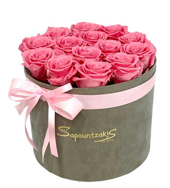 Picture of Grey Box Forever Roses Pink