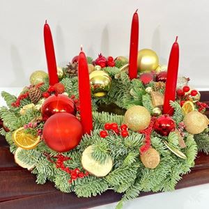 Picture of Christmas tabletop wreath with candles No.213